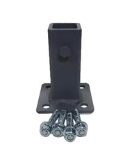 Load image into Gallery viewer, ANVIL No Welding Broken 2+ Step Railing Post Repair Base 3 3/4" H.- FIX Handrails Loose Rusty Metal Outdoor Posts - 1" Hollow Or Solid Posts. Slip-Fit Over Existing 1" Leg Painted Black-w/Bolts