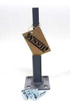 Load image into Gallery viewer, NO Welding Repair 1" Outdoor 3 Step+ Railings Rusty Post Mount 3 3/4" Repair Bracket Bases Loose Metal Rails-Rail Repairs for 1" Square Tube Legs - Broken Handrail Posts 3" Base Black Paint/Bolts