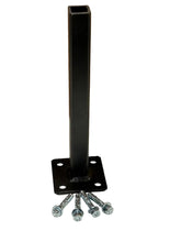 Load image into Gallery viewer, Fix Rusty Broke Rails w/ 1" Metal Outdoor Handrail Bracket Post Mount 10” WELD on Railings broken out of concrete-bolts-Black paint