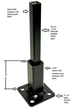 Load image into Gallery viewer, ANVIL 1 1/4" Railing Post Repair Base - No Welding Needed Repairs for 1.25" Broken Rail Post-Black Paint-Anchor Bolts