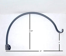 Load image into Gallery viewer, 16" Corner hook Heavy duty made out of solid 1/2 round bar hand forged. Great for hanging plants and solar lights!