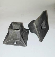 Load image into Gallery viewer, 2 Cast iron stair rail base repair for 1" posts banister legs Welding ON use with New or Old railings
