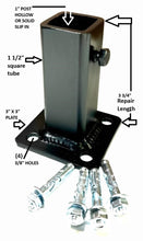 Load image into Gallery viewer, 2 pack Handrail bracket 3 3/4" repair Boot 1" post pockets in NO Welding needed! Railing Post Mounts Black Paint