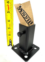 Load image into Gallery viewer, ANVIL No Welding Broken 2+ Step Railing Post Repair Base 3 3/4" H.- FIX Handrails Loose Rusty Metal Outdoor Posts - 1" Hollow Or Solid Posts. Slip-Fit Over Existing 1" Leg Painted Black-w/Bolts