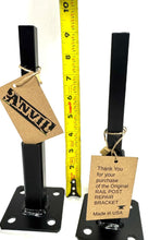 Load image into Gallery viewer, 4" Railing post NO Welding repair mounts 2 pk 3" plates Rusted Handrail posts slips inside rails 1" square hollow post includes hardware!