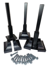 Load image into Gallery viewer, 3 pk Repair Kit for 1" Rusted Out 2 Step Railing Posts 4" Mount No Welding Slips Inside Rails Hollow Post Black Paint-bolts- Base covers