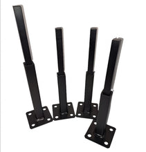 Load image into Gallery viewer, REPAIR Rusted Handrail broken posts bases No welding 4 pk slips inside rails 1" square hollow post (3)-6" repair feet (+1)- 8" on 3" plate includes hardware!