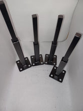 Load image into Gallery viewer, REPAIR Rusted Handrail broken posts bases No welding 4 pk slips inside rails 1" square hollow post (3)-6" repair feet (+1)- 8" on 3" plate includes hardware!