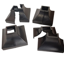 Load image into Gallery viewer, 1" Rail posts outdoor railing base covers 4 pk post Snap ON New or Old Handrails. Black HD ABS plastic