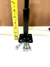 Load image into Gallery viewer, Anvil Steel 6" h Railing Step Posts Repair Mount Secure Set 1" Rusty Outdoor Rails Rotted Post to Concrete-3" Base No Welding Slip-fit Inside Existing Rails 1" Square Hollow Tube Black Paint Bolts