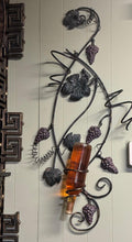 Load image into Gallery viewer, Wine rack Grapes & leaves hold 3 Bottles in spirals for Bars-Large Wine shelf metal art kitchen winery cellars storage unique designs
