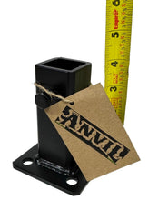 Load image into Gallery viewer, Rusty Metal Stair Posts Railing Mount 4" Rail Post Repair Base No Welding Broke Wobbly Rails-Slip-Fit Boot Handrail Bracket Black Paint w/Bolts