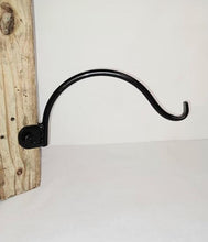 Load image into Gallery viewer, 9" Black IRON Hook Caps over CORNER PLANTS, LANTERNS, PORCH LIGHTING