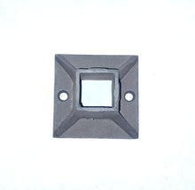 Load image into Gallery viewer, 1 Cast iron stair rail base repair for posts banister legs Welding ON use with new or old railings 2 mounting holes