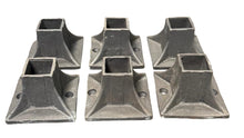 Load image into Gallery viewer, 6 pk Cast iron stair railing base repair mounts for 1" posts banister legs Welding ON use with New or Old railings