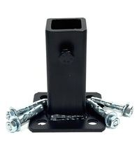 Load image into Gallery viewer, Rusty Metal Stair Posts Railing Mount 4" Rail Post Repair Base No Welding Broke Wobbly Rails-Slip-Fit Boot Handrail Bracket Black Paint w/Bolts