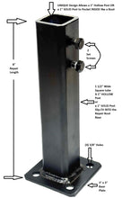 Load image into Gallery viewer, Railings Rusted out 1" metal Post Repair SLIP FIT Boots bases 2- 6 1/2" high 1- 8" High FOR 1" Post slips INSIDE Base NO Welding needed! painted Black w Anchor Bolts