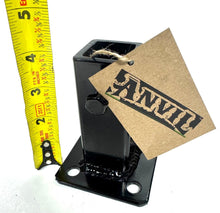 Load image into Gallery viewer, Fix Rusted Outdoor Railings Post Base- Broken 1" Posts Anvil Rail Repair Mounting Bracket 4" H.No Welding Hollow Tube-Solid Square Handrail Mount Set Screw -Black Powder Coated -Concrete Anchors -USA