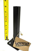 Load image into Gallery viewer, Repair 1" Outdoor Rusty Sq Railings Post 8" Repair mount, for 1 inch rail posts, Needs Welding-On-3 " Base plates Metal eight-inch Bracket Solid & Tube posts broken out of cement Black paint w bolts