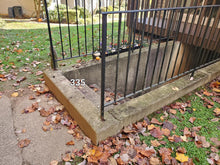 Load image into Gallery viewer, No Welding Outdoor Deck Railing Rusty Post Mounts 4" Repairs 1 1/2"posts SLIPS INSIDE- four " Base plates Black Paint
