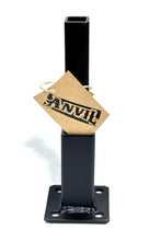 Load image into Gallery viewer, Outdoor Fence-Deck RAILING 1 1/2" square post Repair Brackets-Broken 1.5" Rail posts base NO welding! 4" H Rusty HOLLOW Post Mount Slips IN Black paint