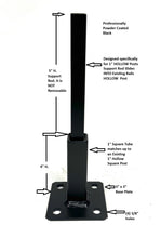Load image into Gallery viewer, Anvil 4" Railing Post Base Repair Mount No Welding Needed for 1" Hollow Posts-Bolts-Black powder coated
