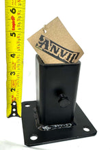 Load image into Gallery viewer, No Welding Outdoor Deck Railing Rusty Post Mounts 4" Repairs 1 1/2"posts SLIPS INSIDE- four " Base plates Black Paint