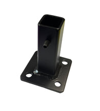 Load image into Gallery viewer, ANVIL 3/4" No Welding Broken Iron Step Railing Post Repair Base 4" H.- FIX Handrails Loose Metal Outdoor Railings .75" Hollow Or Solid Posts. Slip-Fit Over Existing 3/4" Leg Painted Black-w/Bolts