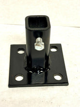 Load image into Gallery viewer, 4" Step Railing repair Post Mount Deck handrail black metal Posts-rusted out of the concrete-1" post Slip-Fit Inside Bracket NO Welding needed! Black PowderCoated