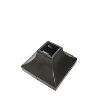 Load image into Gallery viewer, 1 1/2" Post step Rails 1 base mount skirt cover railing posts ABS UV resistant Snap ON use with New or Old Handrails. Black plastic