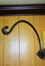 Load image into Gallery viewer, 12" hooks POCKETS IN ANY CORNER-BRACKET HAND FORGED IRON mount FOR PLANTS, LANTERNS, LIGHTING AND MORE