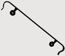 Load image into Gallery viewer, 2' WROUGHT IRON Step HANDRAIL WALL MOUNTED LAMB TONGUE ENDS BLACK Paint HARDWARE INCLUDED