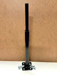Railing REPAIR Feet NO WELDING 10"on 3" x 3" plate for Rusted 1" Handrail posts Bracket Slips INSIDE Rails 1" square hollow post Black w hardware!