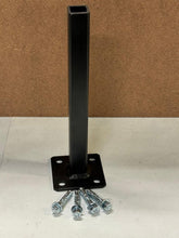 Load image into Gallery viewer, Weld on metal outdoor Handrail bracket 10” repair mount -1&quot; rusty Railings Post- broken out of concrete w bolts Black paint
