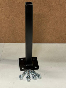 Weld on metal outdoor Handrail bracket 10” repair mount -1" rusty Railings Post- broken out of concrete w bolts Black paint