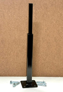 NO WELDING 12" Rail repair foot 3" Base plates. Rusted Handrail posts. SLIPS inside rails 1" square hollow post Black paint includes hardware!