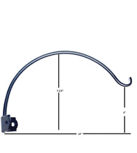 Load image into Gallery viewer, 14" Black METAL Plant Hook POCKETS INTO ANY CORNER PLANTERS, LANTERNS, PATIO LIGHTS

