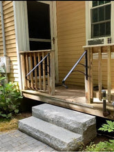 Load image into Gallery viewer, Handrailing Grab bar 22&quot; scroll with a straight support hand forged 1 or 2 steps
