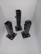 Load image into Gallery viewer, 3 pack Handrail repair feet 2- 6 1/2&quot; high 1- 8&quot; High sleeves INSIDE 1&quot; rusted broke leg/post NO Welding needed! painted and hardware included!
