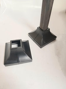 2 pack 1" Railing Base Skirt COVERS snap feet hides bolt heads or concrete at bottom of Rail post Black