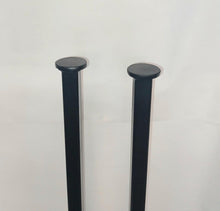 Load image into Gallery viewer, 2 New Railing Leg post replacement 36&quot; H. 1&quot; x 1&quot; Square post on 3&quot; x 3&quot; plate 3/8&quot; holes Handrail repair posts Black paint Free Shipping!
