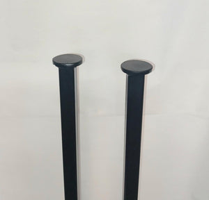 2 New Railing Leg post replacement 36" H. 1" x 1" Square post on 3" x 3" plate 3/8" holes Handrail repair posts Black paint Free Shipping!