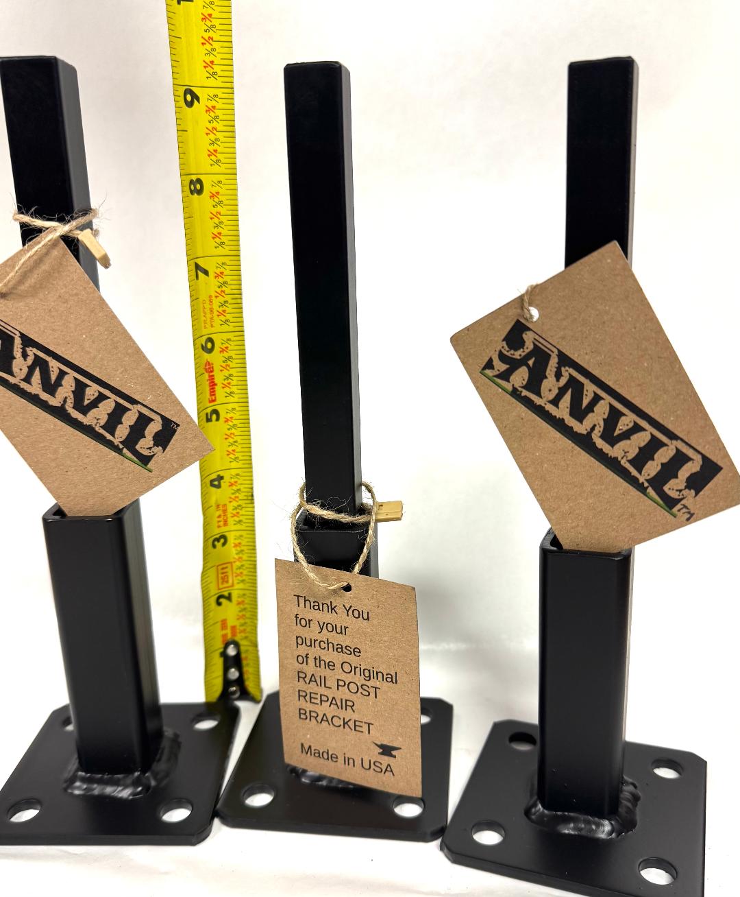 No-Weld Stair Railing Repair Base - Fix Loose Or Broken 1" Posts, Black, 5-Pack