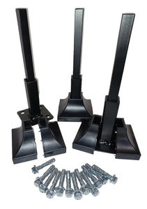 Wrought iron Handrail Black railing posts 4" repair post base for 1" post 3 pk KIT 3" plate Rusty metal Rails Loose posts No welding slips inside rails 1" square hollow post