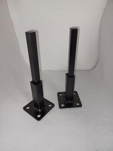 3 3/4" repair feet 2 pack on 3 x 3 plate Rusted Handrail posts No welding slips inside rails 1" square hollow post includes hardware!