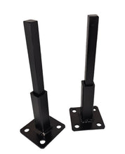 Load image into Gallery viewer, 4&quot; Railing repair feet 2 pk 3&quot; plates Rusted Handrail posts No welding slips inside rails 1&quot; square hollow post includes hardware!

