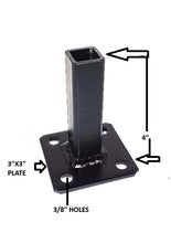 Load image into Gallery viewer, Super welded Metal stair railings- Handrail 4” repair mount -1&quot; post that have rotted and broken out of cement Black w bolts!
