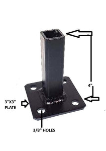 Super welded Metal stair railings- Handrail 4” repair mount -1" post that have rotted and broken out of cement Black w bolts!