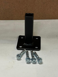 Super welded Metal stair railings- Handrail 4” repair mount -1" post that have rotted and broken out of cement Black w bolts!
