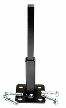 Load image into Gallery viewer, Repair 1" Wobbly 2 Step Railing Posts Mount 4" No Welding Slips Inside Rails one-inch Hollow Post -Repair Bracket Square Tube Black Paint w Hardware
